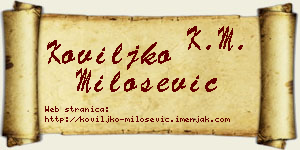 Koviljko Milošević vizit kartica